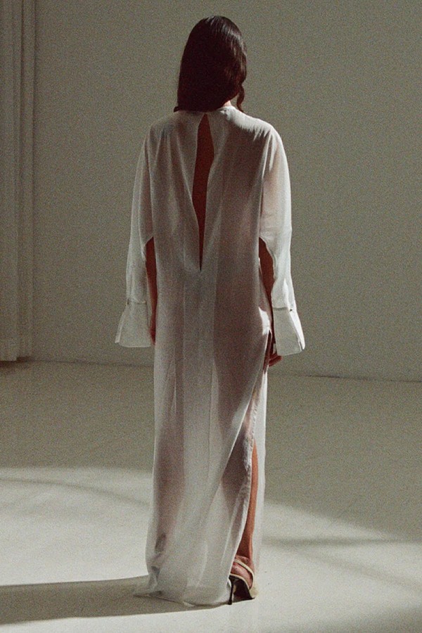 Marine Voile Dress With Culotte Keyhole Neckline from DarkPark