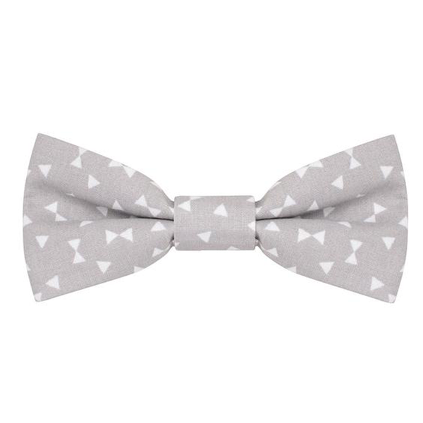 Grey Triangles Dog Bow Tie