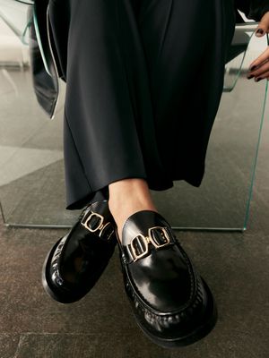 Leather Trim Flat Loafers, £55