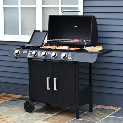 Deluxe Gas BBQ Grill Stainless Steel 4 Burner BBQ from Outsunny