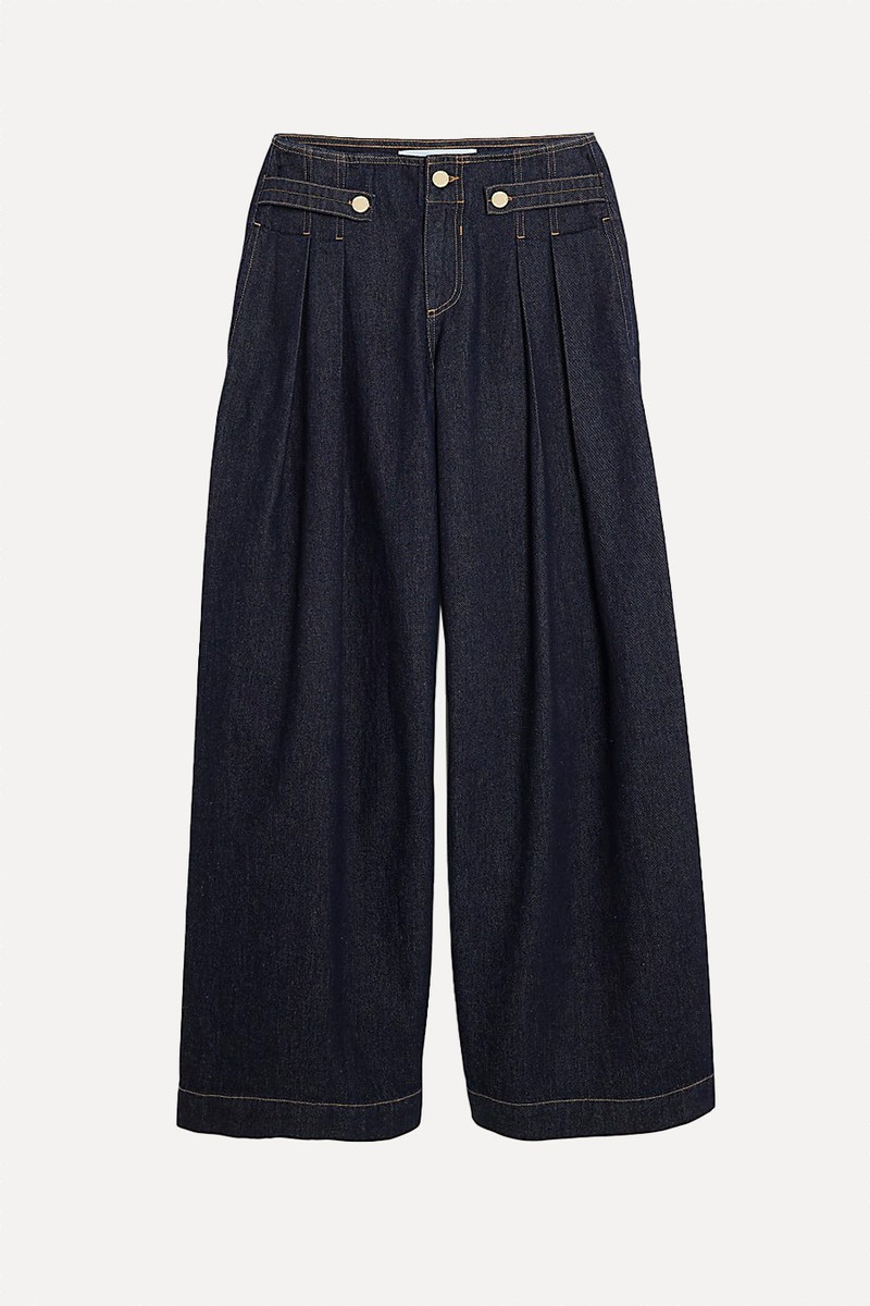 Tailored Wide Leg Tab Jeans from River Island