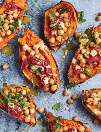 Stuffed Middle Eastern Sweet Potatoes