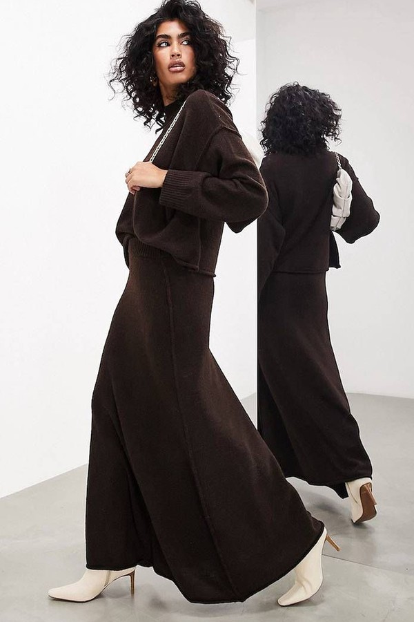 A Line Knitted Maxi Skirt from ASOS
