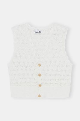 Crochet V-Neck Vest from Ganni