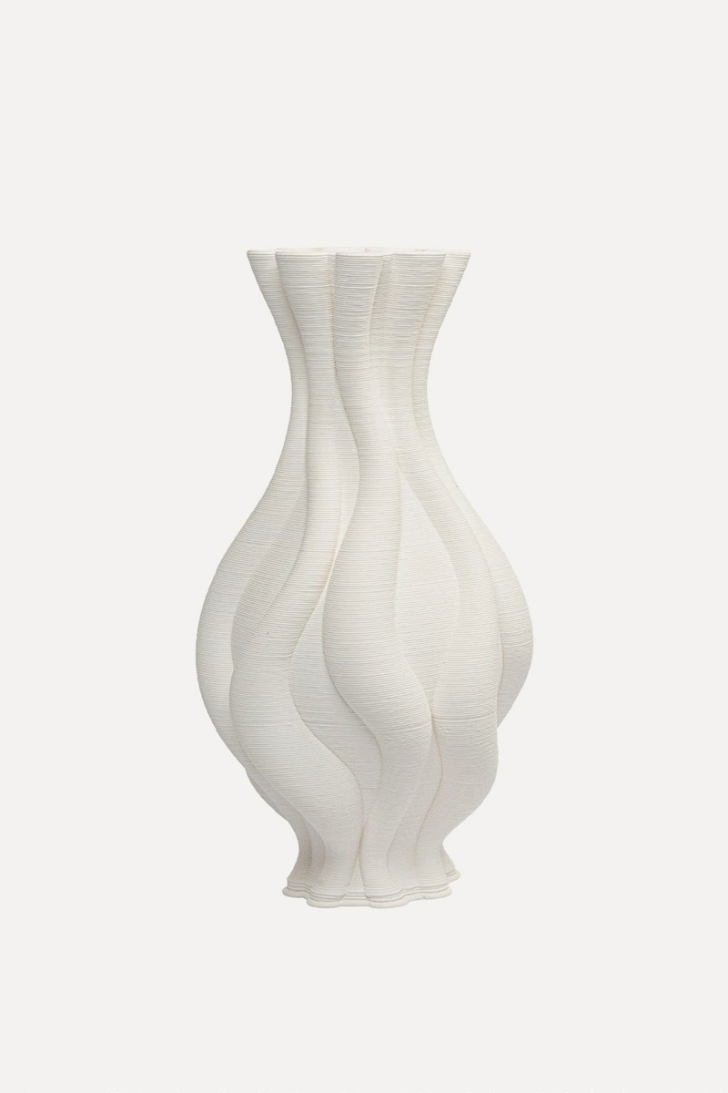 Emilie White Twisted Ceramic Vase from Casa By JJ