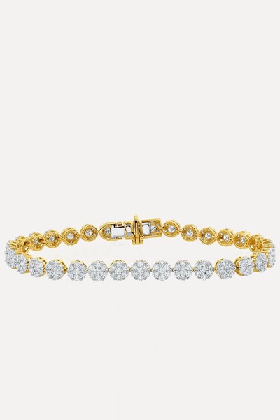 5ct Cluster Lab Diamond Tennis Bracelet 