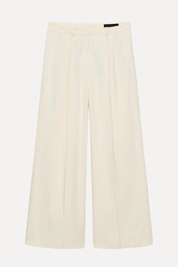 ZW Collection Pleated Wide-Leg Trousers from Zara