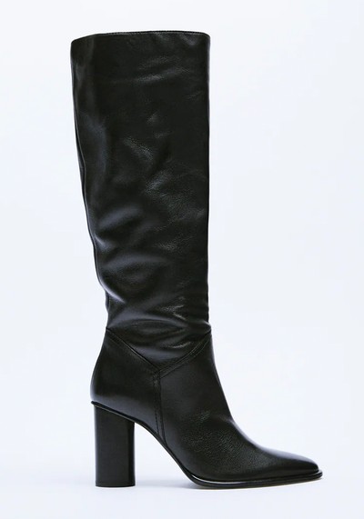 Leather High-Heel Boots from Zara