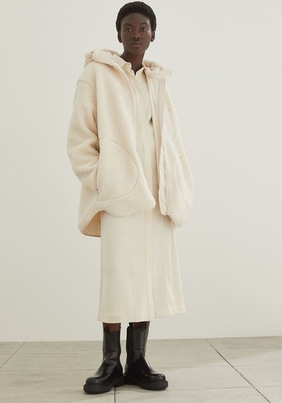 Hooded Faux Shearling Jacket