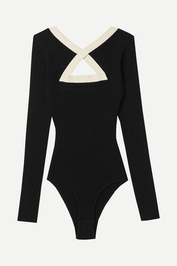 Malanna Cut-Out Ribbed Knit Body from Sandro