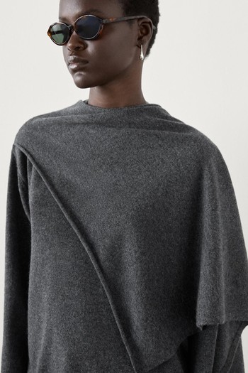 100% Wool Sweater With Scarf from Massimo Dutti