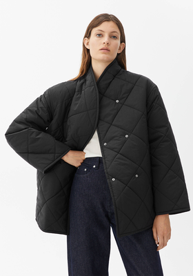 Quilted Shawl Collar Jacket