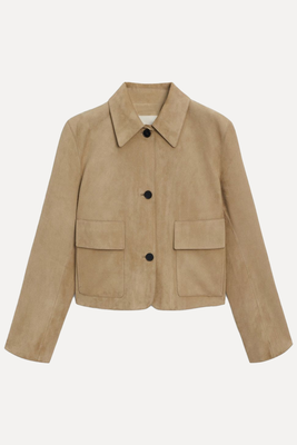 Suede Leather Jacket With Pockets from Massimo Dutti