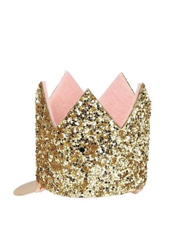 Meri Meri Mini Gold Glitter Crown Hair Clip  from Willow & Wolf