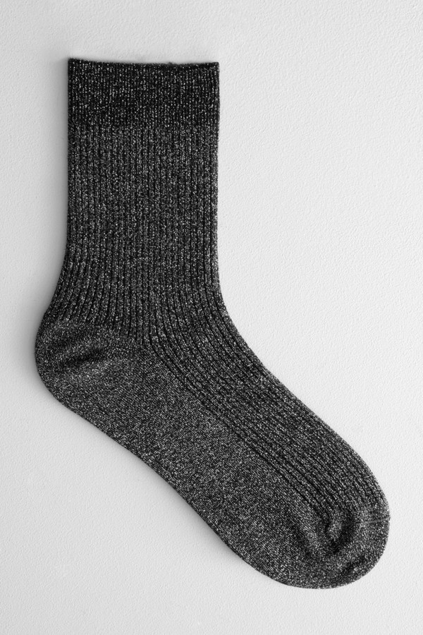 Glitter Rib Knit Ankle Socks from & Other Stories