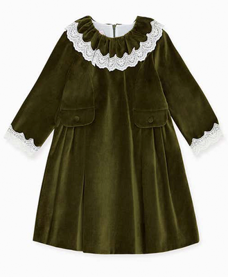 Green Verde Girl Dress from La Coqueta