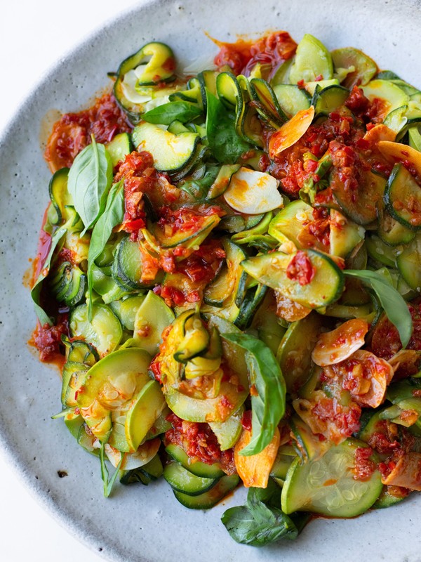 Super Soft Courgettes With Harissa & Lemon