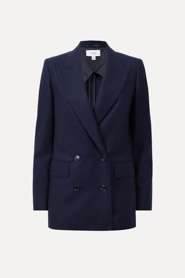 Lorena Wool Flannel Double Breasted Blazer from Reiss