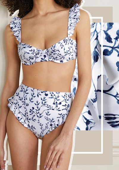 Kiwi Ruffled Printed Underwired Bikini Top from Agua By Agua Bendita