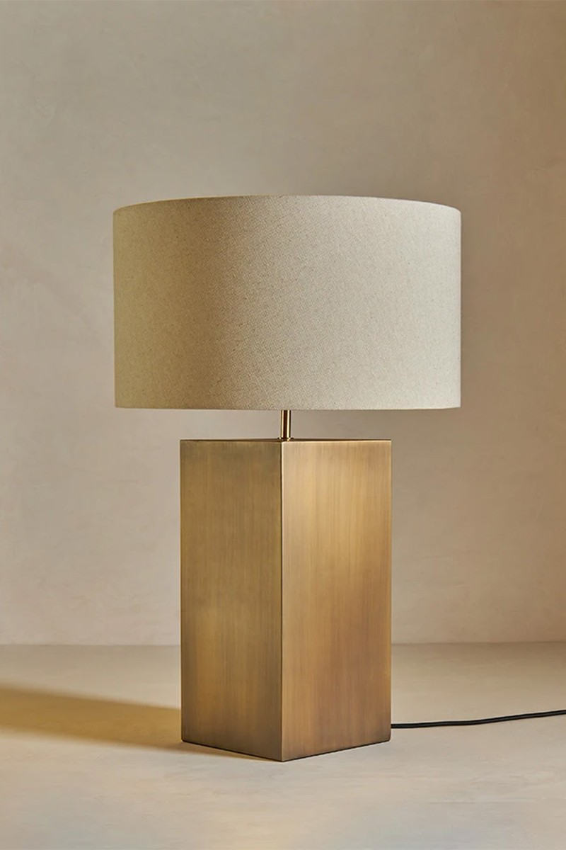 Antique Brass Rectangular Table Lamp from Dowsing & Reynolds