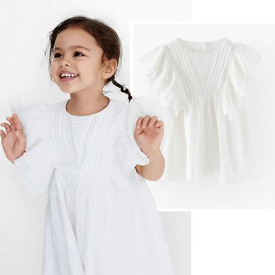White Embroidered Dress from Zara