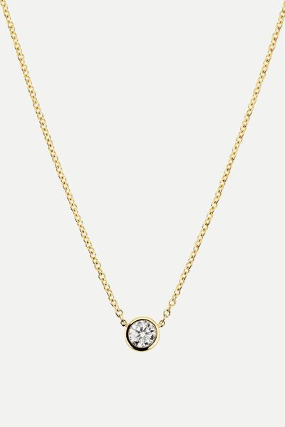 Bezel Lab Grown Diamond Necklace 0.5 