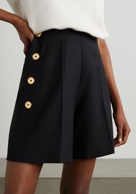 Iconic Button Embellished Wool Twill Shorts from Patou