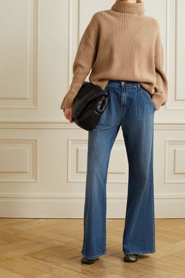 Flora Pleated High-Rise Wide-Leg Jeans from Nili Lotan