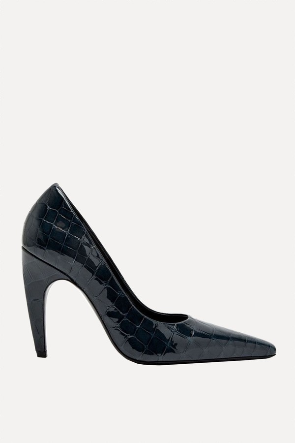 Fame Crocodile-Effect Leather Pumps from Jude