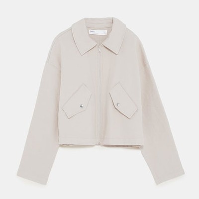 Textured Cropped Jacket from Zara