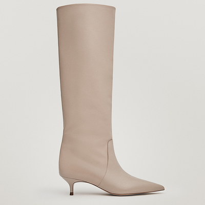 Mid-Heel Leather Boots from Massimo Dutti