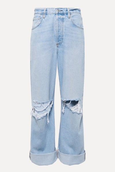 Ayla Distressed Mid-Rise Wide-Leg Jeans from Citizens Of Humanity