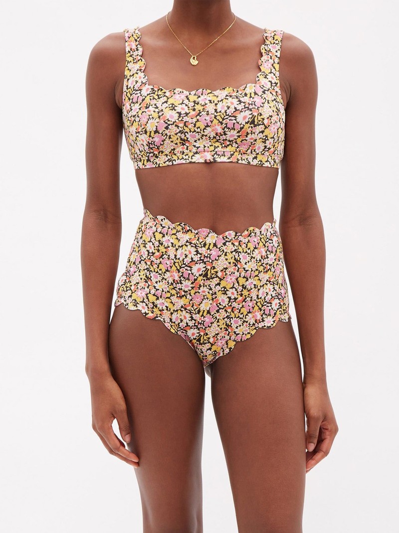 Palm Springs Floral-Print Bikini Top from Marysia