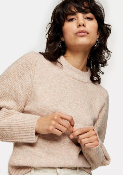 Super Soft Ribbed Sleeve Jumper