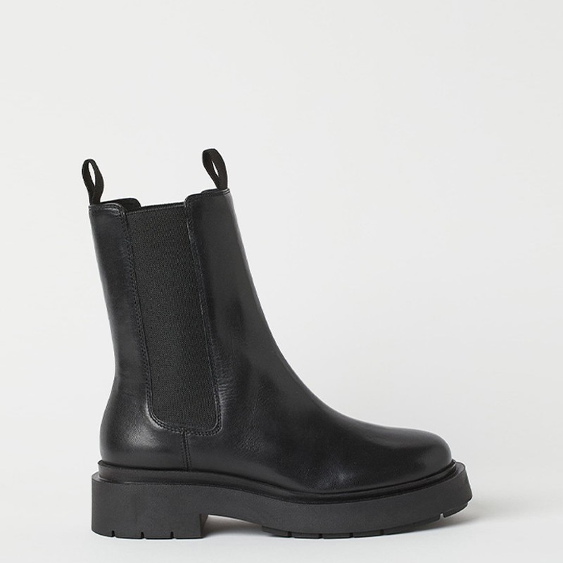 Chunky Leather Boots from H&M