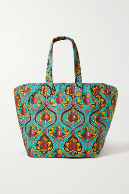 Reversible Printed Stretch-Cotton Tote from La DoubleJ