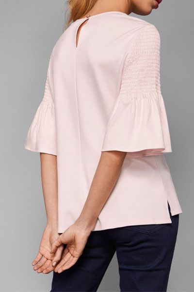 Avannah Smocked Fluted Sleeve Top