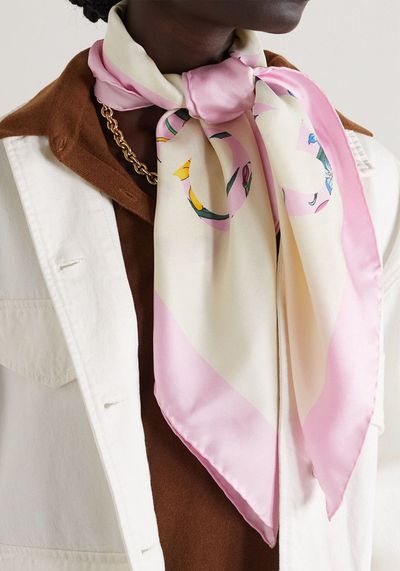 Printed Silk-Twill Scarf from Gucci