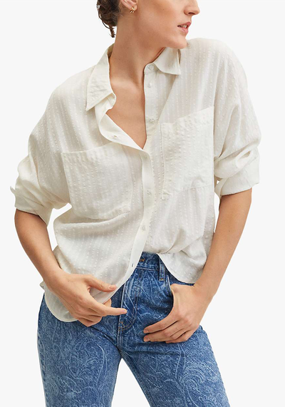 Textured Stripe Shirt from Mango