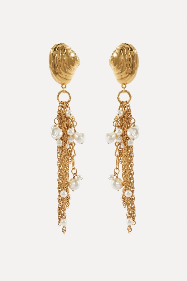 The Chloé Shells Embellished Drop Earrings from  Chloé