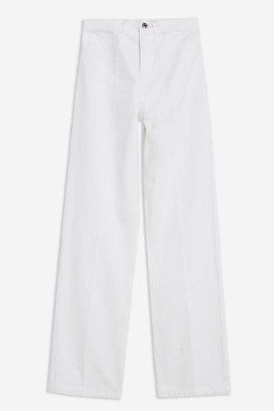 White Parallel Wide-Leg Jeans