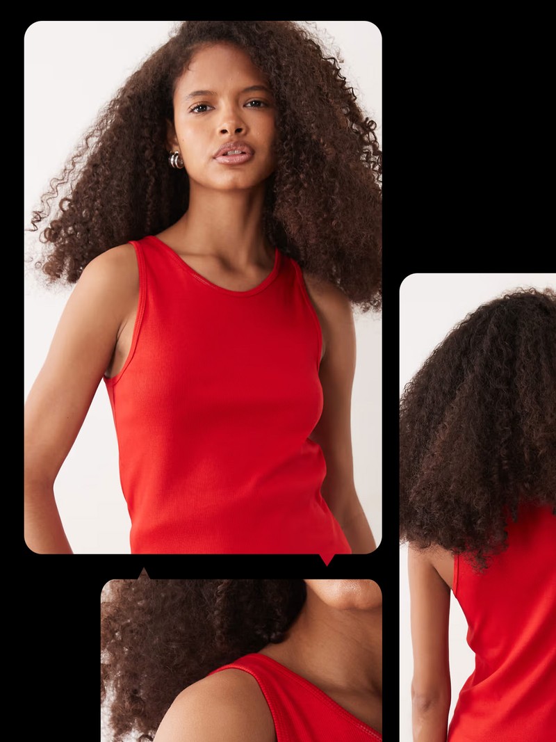 Rib Jersey Vest Top With Scoop Neck from Arket