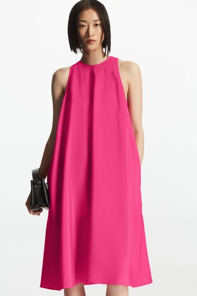 Racer Neck Midi Dress