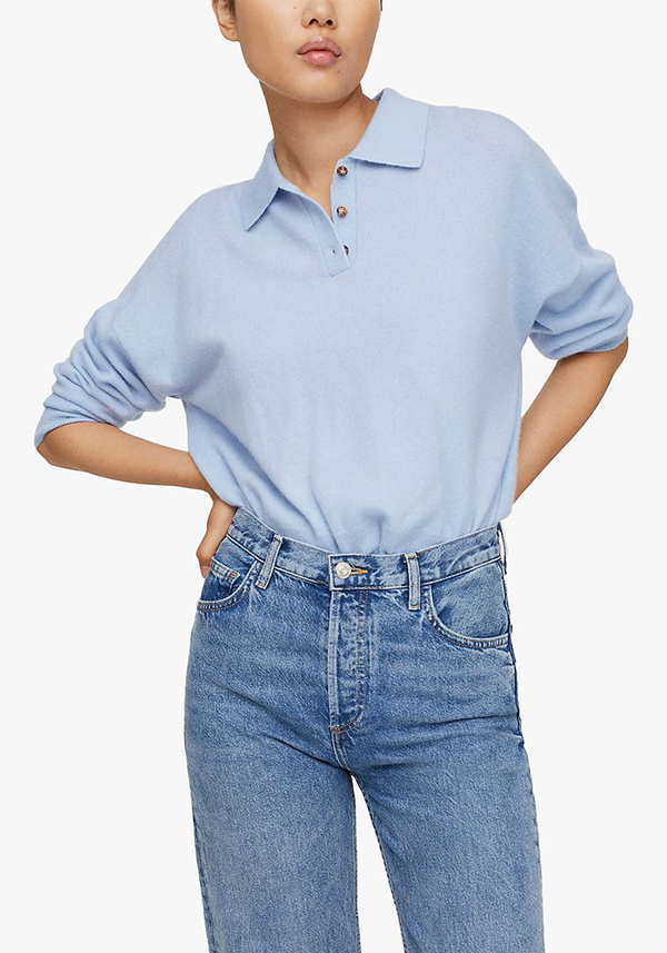 Mango Polin Button Collar Cashmere Jumper from Mango