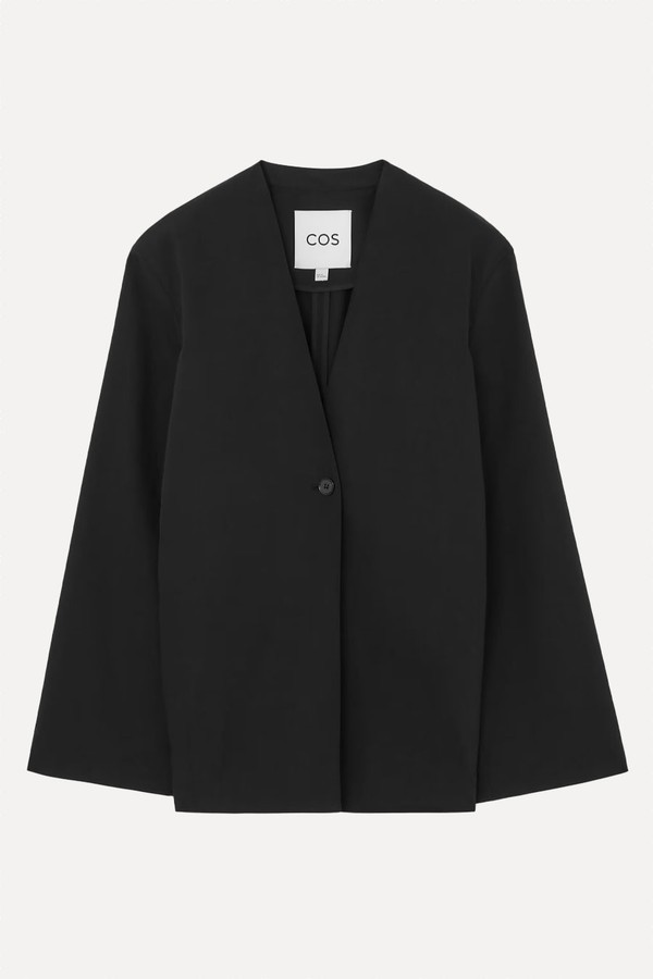 Slim Collarless Single-Breasted Blazer from COS