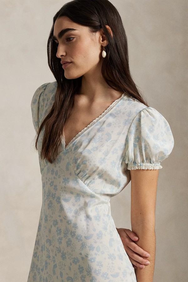 Floral Silk Crepe Dress