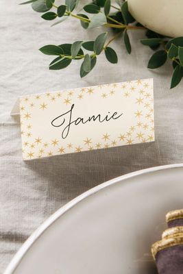 Pack Of Ten Gold Star Place Cards from Graham & Green