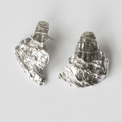 Oyster Earrings Silver from By Nye