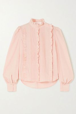 Ruffled Pintucked Cotton-Poplin Blouse from See By Chloé