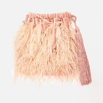 Feather Embellished Bucket Bag from Essentiel Antwerp